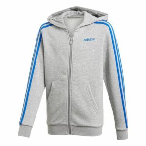 Children's Sports Jacket Adidas YB E 3S FZ HD Grey